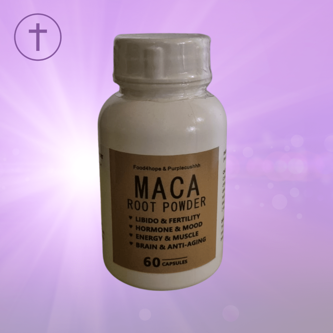 Maca Root 60 Capsules | Libido, Energy & Hormone Balance Supplement | Purple Cushhh SA