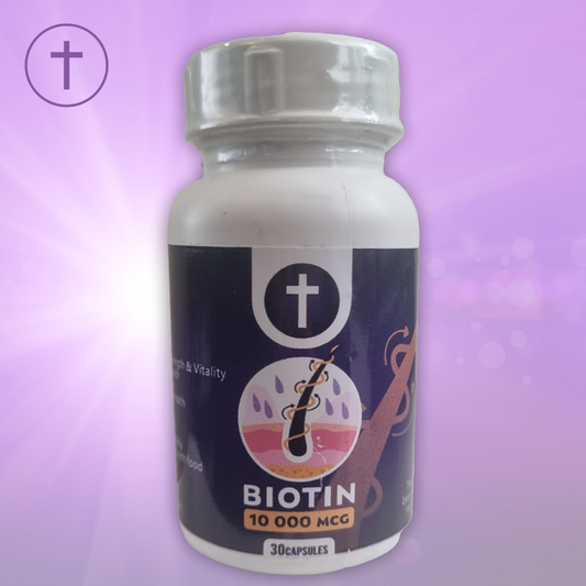Biotin 10,000mcg Capsules 30 Caps - Hair, Skin & Nail Support | Purple Cushhh SA