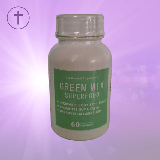 Green Mix Superfood 60 Capsules - Multi-Vitamin & Mineral with Prebiotics | Purple Cushhh SA