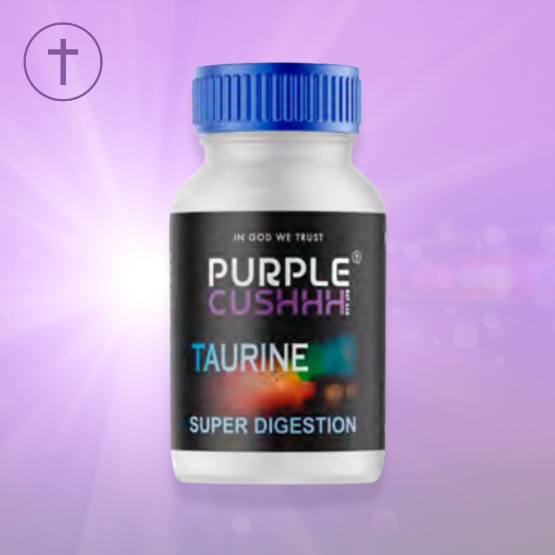 Taurine Super Digestion 60 Capsules - Metabolic & Cardiovascular Health | Purple Cushhh SA