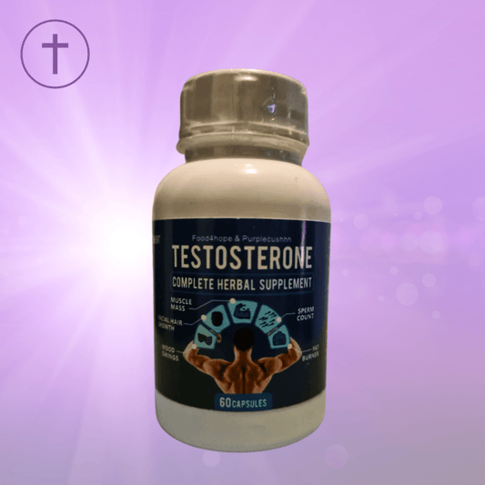 Testosterone Booster 60 Capsules - Complete Herbal Supplement for Energy & Vitality | Purple Cushhh SA